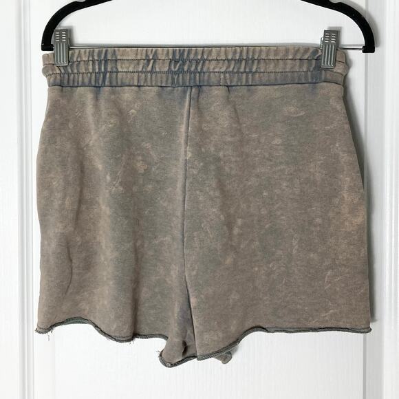 NWOT SEEK THE LABEL Shorts XS Grey Fleece Acid-Wash Raw-Hem Drawstring Sweat - Picture 2 of 8